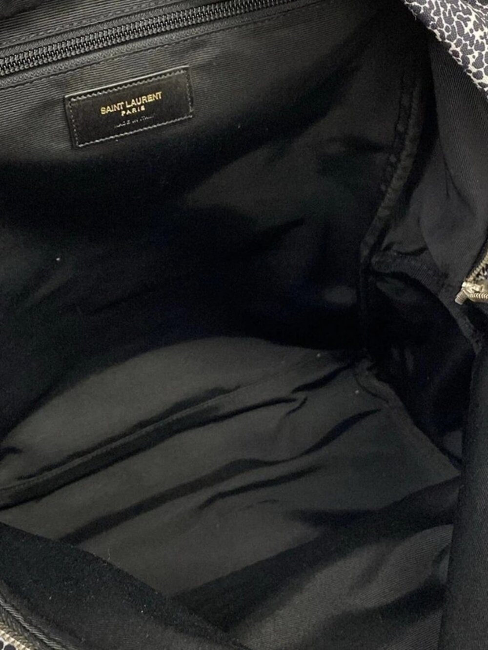 SAINT LAURENT PARIS Classic Hunter Backpack 326865 Black White Nylon Backpack - Picture 13 of 15